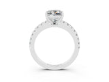 White gold Princess Cut Solitaire Diamond with Pavé Band and Four-Prong Setting_3