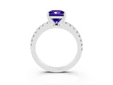 White gold Princess Cut Solitaire Diamond with Pavé Band and Four-Prong Setting_3