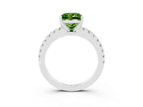 White gold Princess Cut Solitaire Diamond with Pavé Band and Four-Prong Setting_3