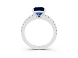 White gold Princess Cut Solitaire Diamond with Pavé Band and Four-Prong Setting_3