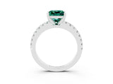 White gold Princess Cut Solitaire Diamond with Pavé Band and Four-Prong Setting_3