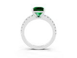 White gold Princess Cut Solitaire Diamond with Pavé Band and Four-Prong Setting_3