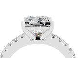 White gold Princess Cut Solitaire Diamond with Pavé Band and Four-Prong Setting_4
