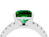 White gold Princess Cut Solitaire Diamond with Pavé Band and Four-Prong Setting_4