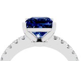 White gold Princess Cut Solitaire Diamond with Pavé Band and Four-Prong Setting_4
