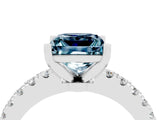 White gold Princess Cut Solitaire Diamond with Pavé Band and Four-Prong Setting_4