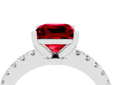 White gold Princess Cut Solitaire Diamond with Pavé Band and Four-Prong Setting_4