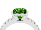 White gold Princess Cut Solitaire Diamond with Pavé Band and Four-Prong Setting_4