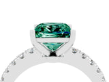 White gold Princess Cut Solitaire Diamond with Pavé Band and Four-Prong Setting_4