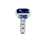 White gold Princess Cut Solitaire Diamond with Pavé Band and Four-Prong Setting_5