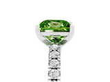 White gold Princess Cut Solitaire Diamond with Pavé Band and Four-Prong Setting_5