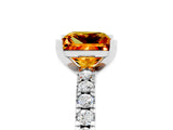 White gold Princess Cut Solitaire Diamond with Pavé Band and Four-Prong Setting_5