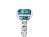 White gold Princess Cut Solitaire Diamond with Pavé Band and Four-Prong Setting_5