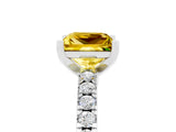White gold Princess Cut Solitaire Diamond with Pavé Band and Four-Prong Setting_5