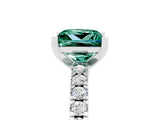 White gold Princess Cut Solitaire Diamond with Pavé Band and Four-Prong Setting_5