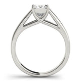 White gold Princess Cut Solitaire Engagement Ring with Cathedral Setting and Four-Prong Setting 2