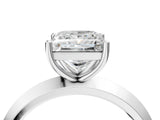 White gold Princess Cut Solitaire Engagement Ring with Flat Band and Four-Prong Setting 4