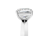 White gold Princess Cut Solitaire Engagement Ring with Flat Band and Four-Prong Setting 5