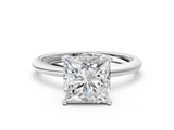 White gold Princess Cut Solitaire Engagement Ring with Four-Prong Setting and Classic Band_53