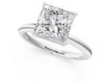 White gold Princess Cut Solitaire Engagement Ring with Four-Prong Setting and Classic Band_54