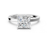 White gold Princess Cut Solitaire Engagement Ring with Four-Prong Setting on a Classic Band_57