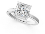 White gold Princess Cut Solitaire Engagement Ring with Four-Prong Setting on a Classic Band_58