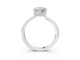 White gold Princess Cut Solitaire Engagement Ring with Four-Prong Setting on a Classic Band_60