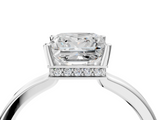 White gold Princess Cut Solitaire Engagement Ring with Four-Prong Setting on a Classic Band_61