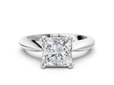 White gold Princess Cut Solitaire Engagement Ring with Tapered Band and Four-Prong Setting 9