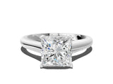 White gold Princess Cut Solitaire Engagement Ring with Tapered Band and Four-Prong Setting_3