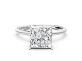 White gold Princess Cut Solitaire Engagement Ring with Thin Band and Four-Prong Setting_21