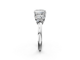 White gold Princess Cut Solitaire Floral Diamond Ring with Four-Prong Setting_38