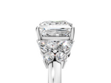 White gold Princess Cut Solitaire Floral Diamond Ring with Four-Prong Setting_41
