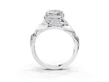 White gold Princess Cut Solitaire Leaf-Inspired Engagement Ring with Prong Setting_10