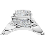 White gold Princess Cut Solitaire Leaf-Inspired Engagement Ring with Prong Setting_11