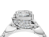 White gold Princess Cut Solitaire Leaf-Inspired Engagement Ring with Prong Setting_27