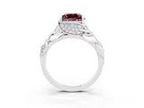 White gold Princess Cut Solitaire Leaf-Inspired Engagement Ring with Prong Setting_3