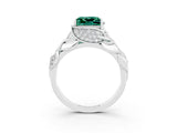 White gold Princess Cut Solitaire Leaf-Inspired Engagement Ring with Prong Setting_3