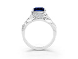 White gold Princess Cut Solitaire Leaf-Inspired Engagement Ring with Prong Setting_3