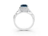 White gold Princess Cut Solitaire Leaf-Inspired Engagement Ring with Prong Setting_3