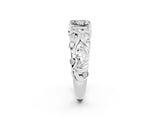 White gold Princess Cut Solitaire Moissanite Leaf-Inspired Vine Band Ring with Prong Setting_2