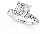 White gold Princess Cut Solitaire Pave Diamond Engagement Ring with Four-Prong Setting_13