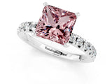 White gold Princess Cut Solitaire Pave Diamond Engagement Ring with Four-Prong Setting_13