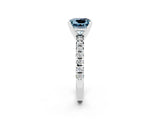 White gold Princess Cut Solitaire Pave Diamond Engagement Ring with Four-Prong Setting_14