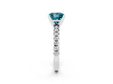 White gold Princess Cut Solitaire Pave Diamond Engagement Ring with Four-Prong Setting_14
