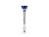 White gold Princess Cut Solitaire Pave Diamond Engagement Ring with Four-Prong Setting_14