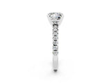 White gold Princess Cut Solitaire Pave Diamond Engagement Ring with Four-Prong Setting_14