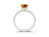 White gold Princess Cut Solitaire Pave Diamond Engagement Ring with Four-Prong Setting_15