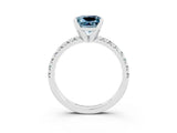 White gold Princess Cut Solitaire Pave Diamond Engagement Ring with Four-Prong Setting_15