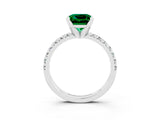 White gold Princess Cut Solitaire Pave Diamond Engagement Ring with Four-Prong Setting_15